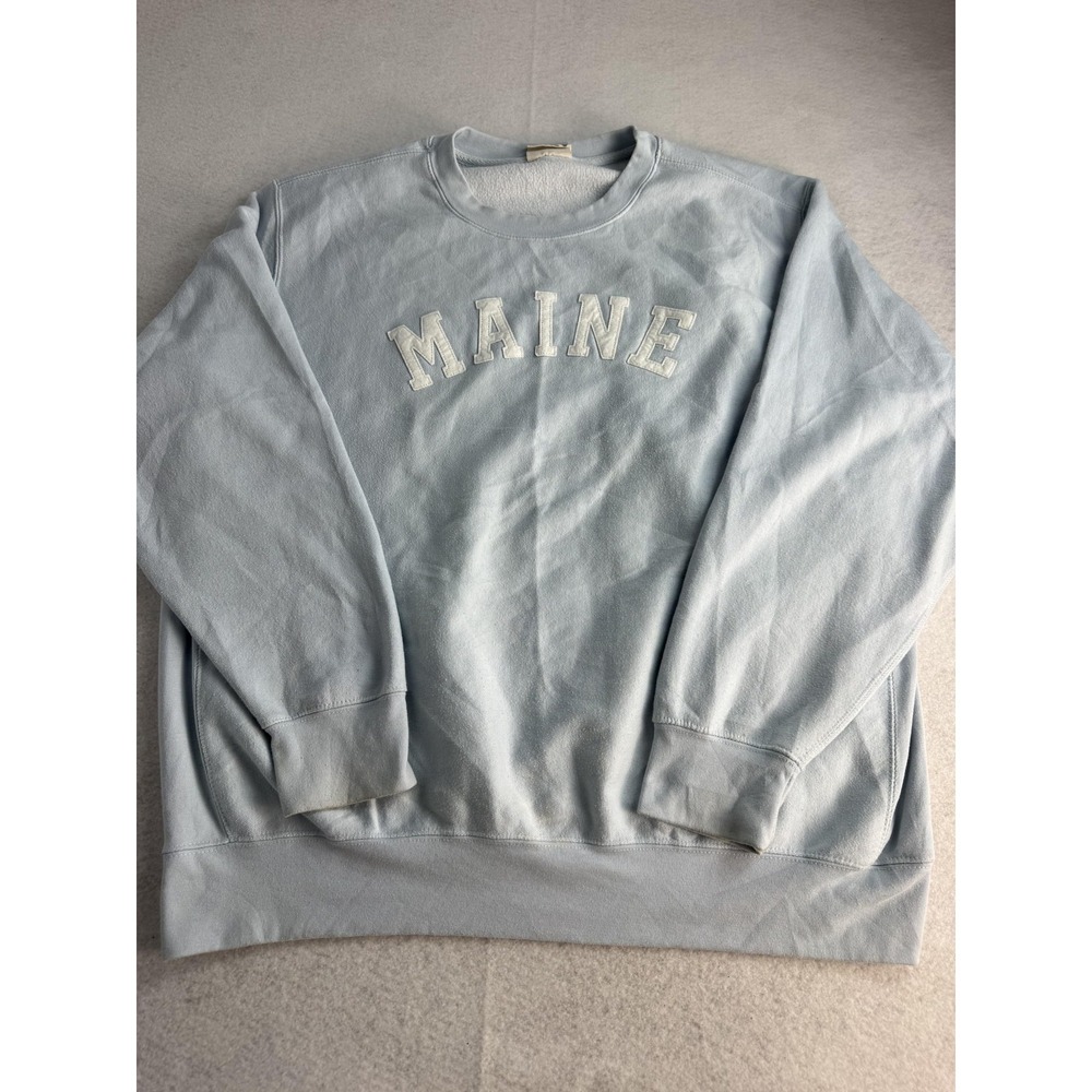 Maine Sweatshirt Mens 2XL Blue MV Sport Pro-Weave Fleece Crewneck Pullover